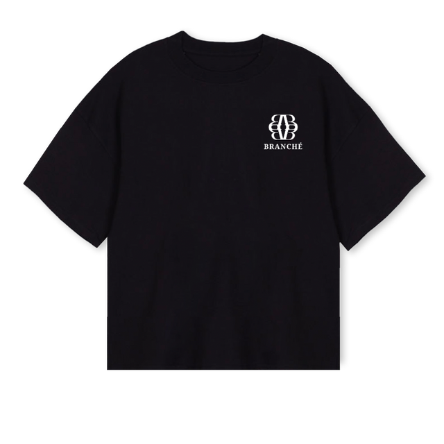 DLD Black Oversized Boxy Tee.