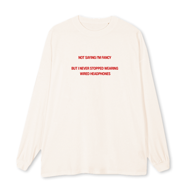 NOT SAYING Vintage White Oversized LS Tee.