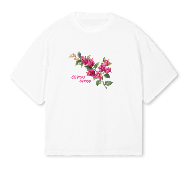 BOUGAINVILLEACORSO White Oversized Boxy Tee.