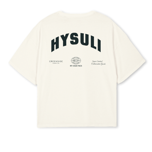 HYSULFIRST Cream Oversized Boxy Tee.
