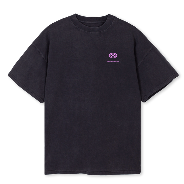 CC SMILY Vintage Black Oversized Tee.