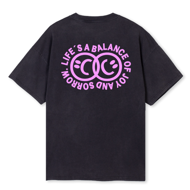 CC SMILY Vintage Black Oversized Tee.