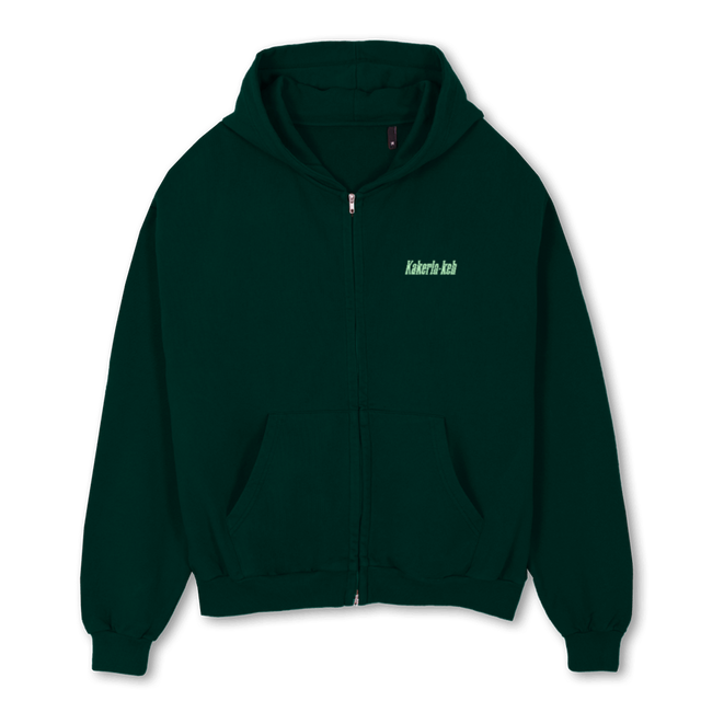 SUDADERAVERDE Wild Green Oversized Zipped Hoodie.