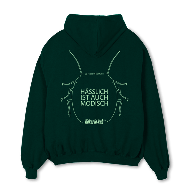 SUDADERAVERDE Wild Green Oversized Zipped Hoodie.