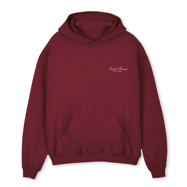 LOG HD Burgundy Oversized Hoodie.