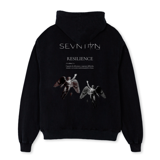 SEVNTIN Black Oversized Hoodie.