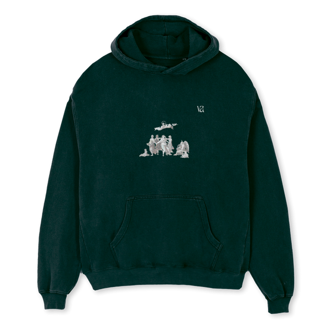 DIVINETIMING Wild Green Oversized Hoodie.