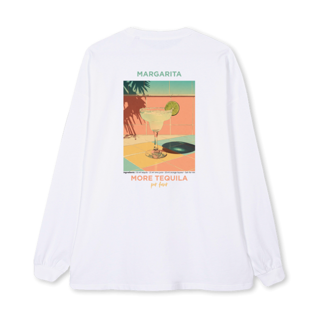 TEEMARGARITA White Oversized LS Tee.
