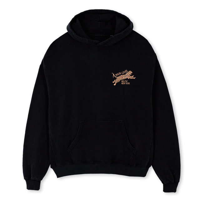 AMLTIGERURGENT Black Oversized Hoodie.