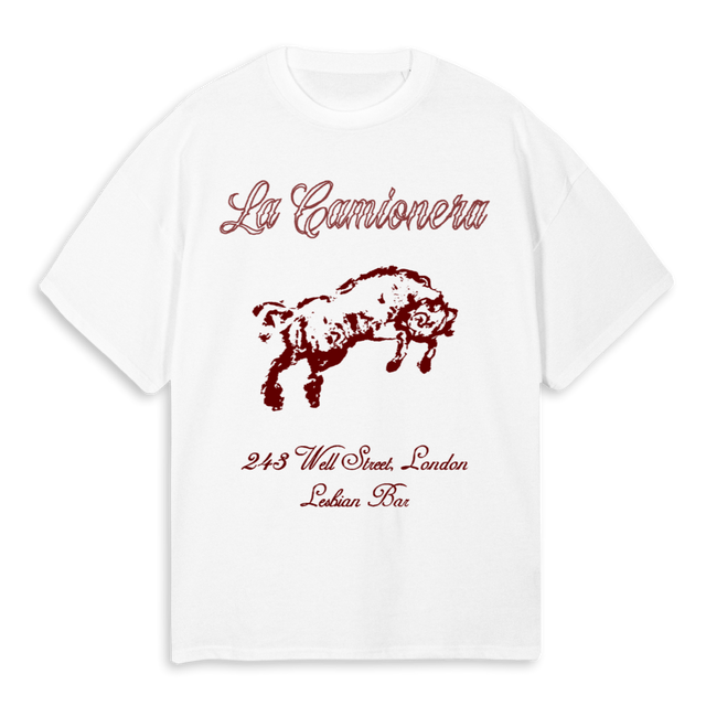 AAABULL  BACK PHOTOO White Oversized Tee.