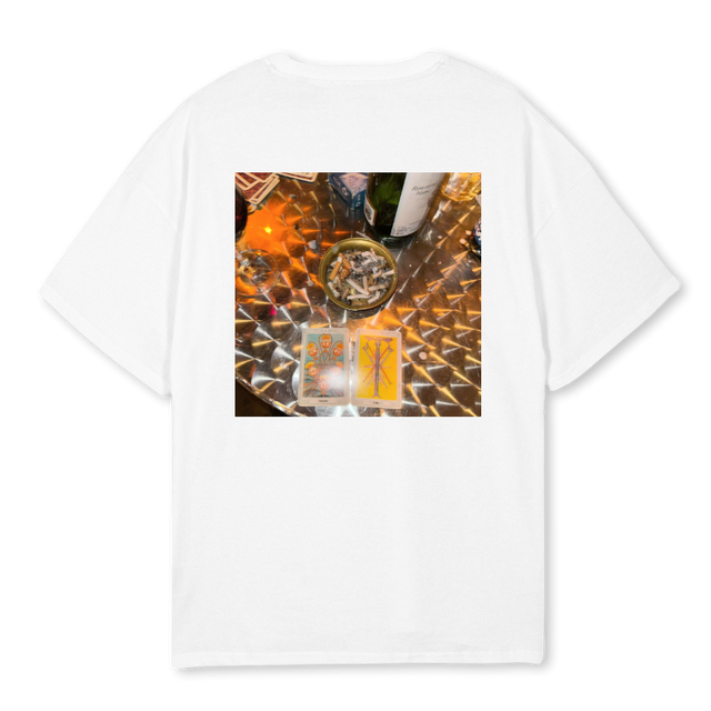 AAABULL  BACK PHOTOO White Oversized Tee.