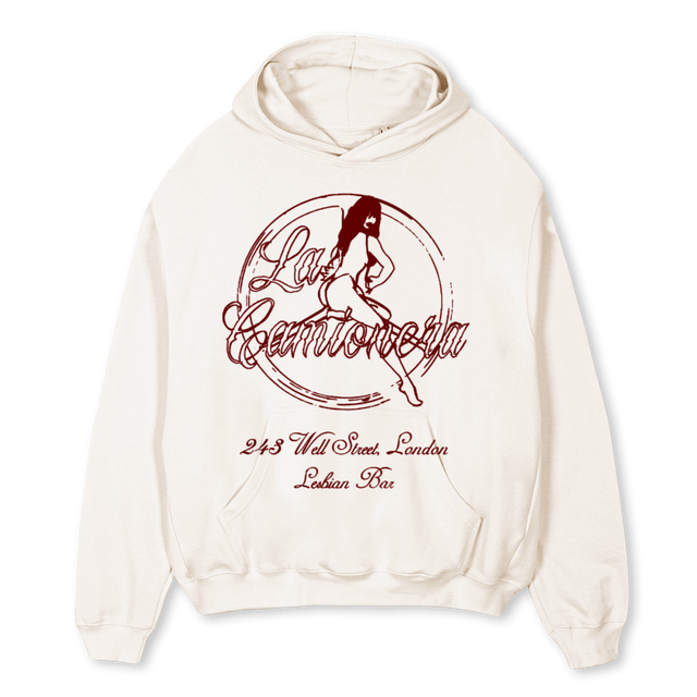 HODDIEFRONTBACKBULL Vintage White Oversized Hoodie.