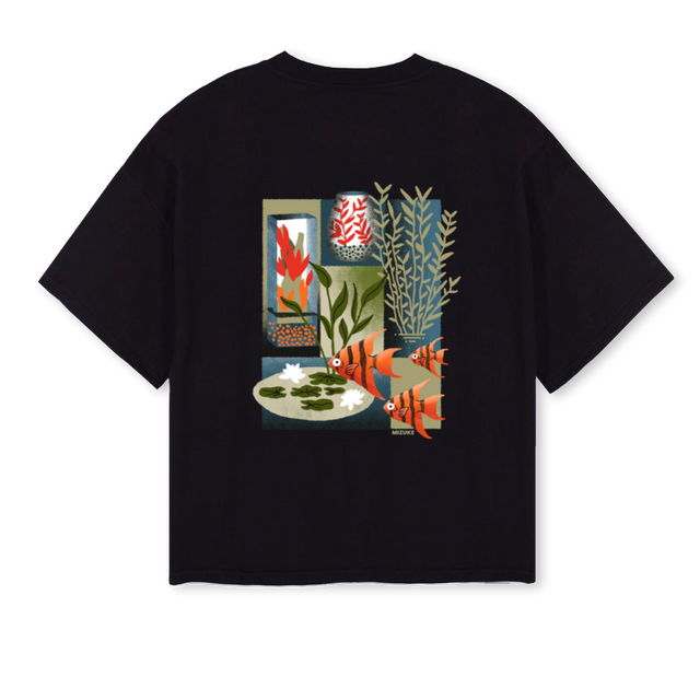 MIZUKE STORE Black Oversized Boxy Tee.