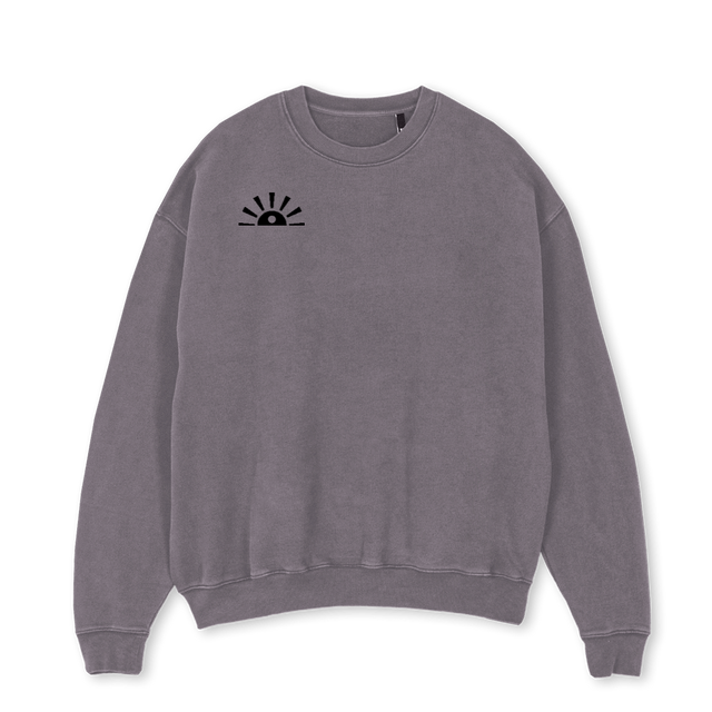 LUKE Pigment Grey Oversized Crewneck Sweater.