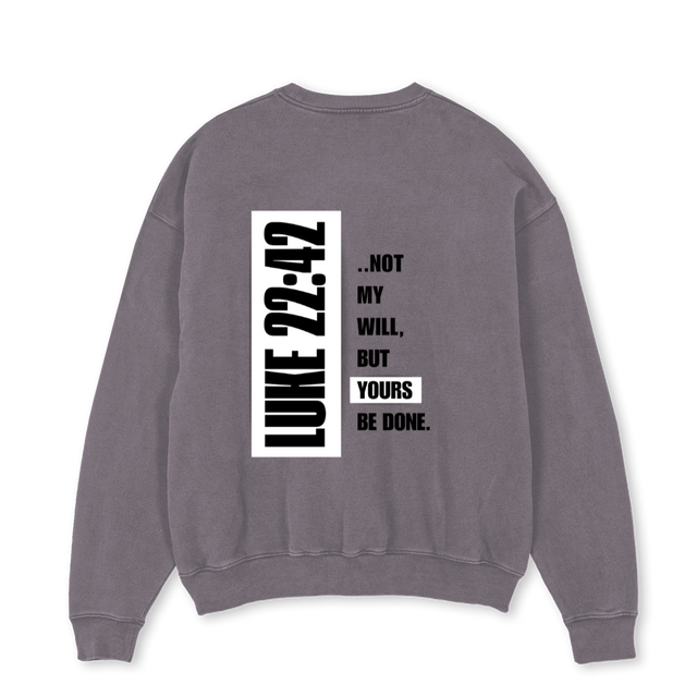 LUKE Pigment Grey Oversized Crewneck Sweater.