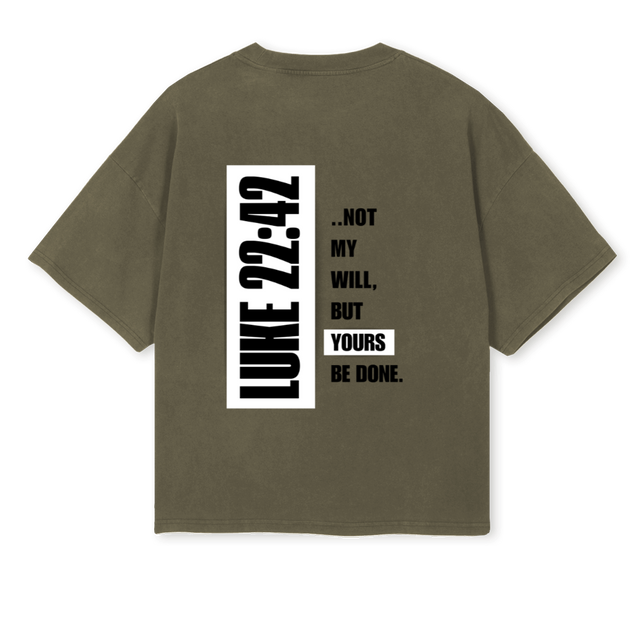 LUKEE Vintage Olive Oversized Boxy Tee.