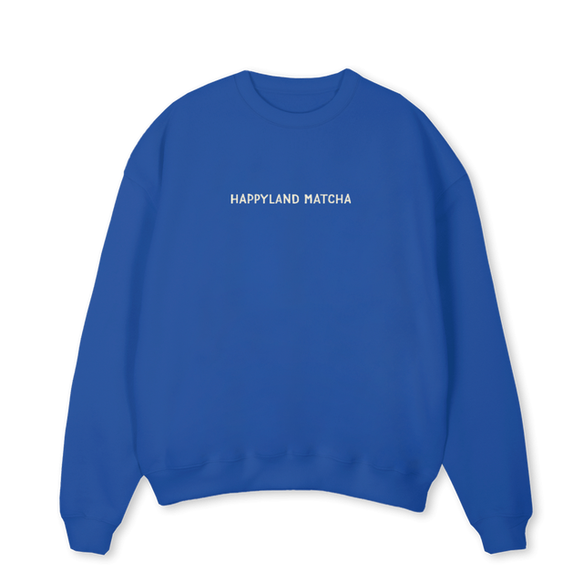 COZYBLUE HAPPYLAND Cobalt Blue Oversized Crewneck Sweater.