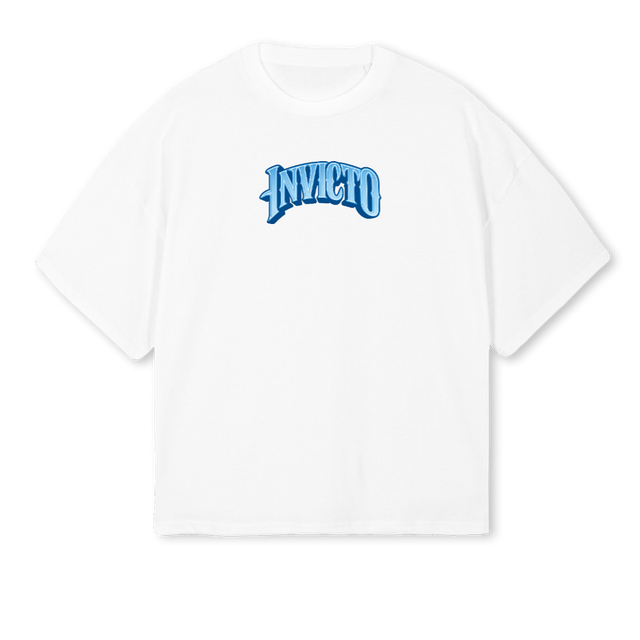 INVICTOS White Oversized Boxy Tee.