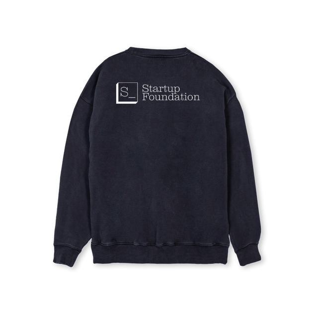 STARTUPFOUNDATION Vintage Black Regular Crewneck Sweater.
