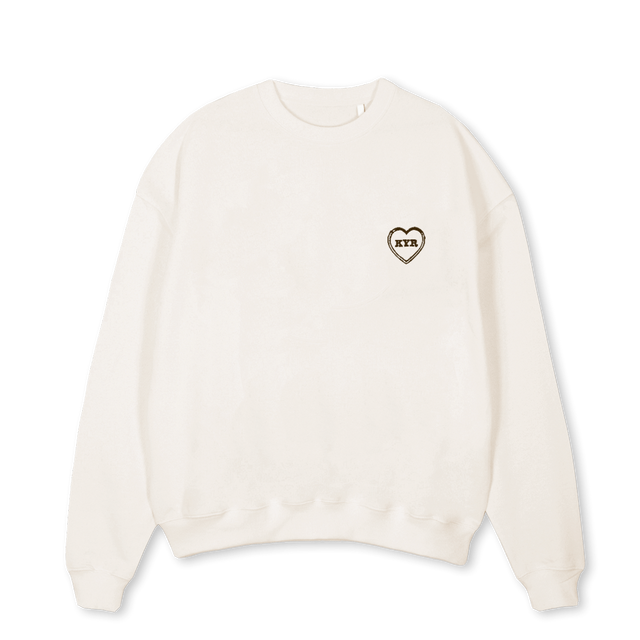 BUFFALO Vintage White Oversized Crewneck Sweater.