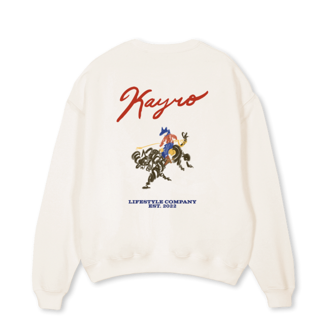 CABALLO Vintage White Oversized Crewneck Sweater.