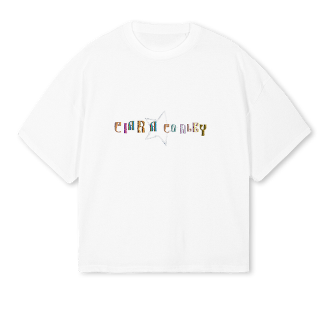 CCSTARTEE White Oversized Boxy Tee.