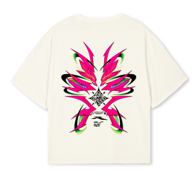 RAVAGE MSD NOZRED Cream Oversized Boxy Tee.