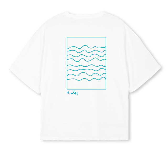 WHITEANDBLUE White Oversized Boxy Tee.