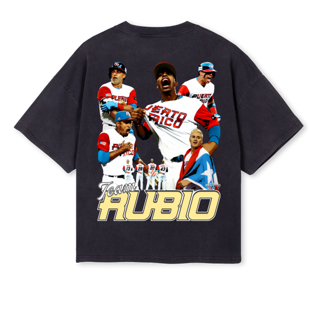 RUBIO Vintage Black Oversized Boxy Tee.