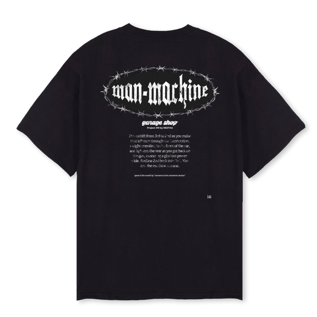 MANMACHINEBLACK Black Oversized Tee.