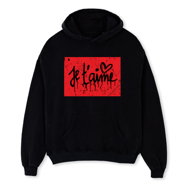 JTHODOV Black Oversized Hoodie.