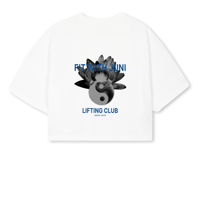 CROPTOPWHITEM White Cropped Oversized Tee.