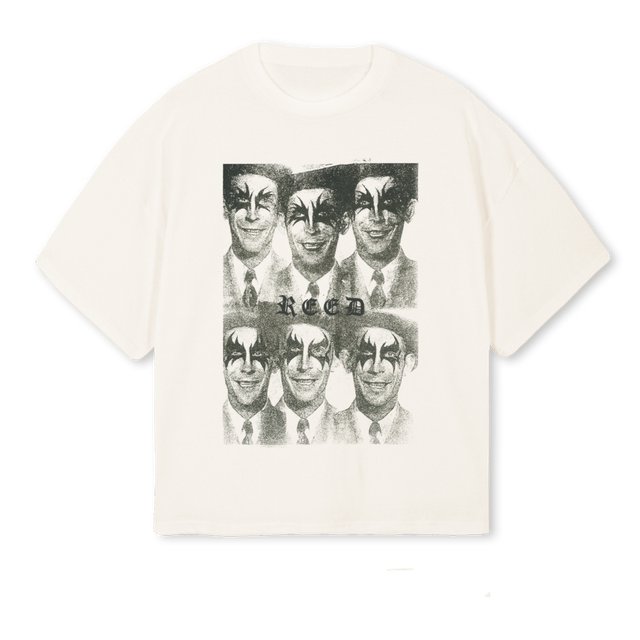 MR FACE Vintage White Oversized Boxy Tee.