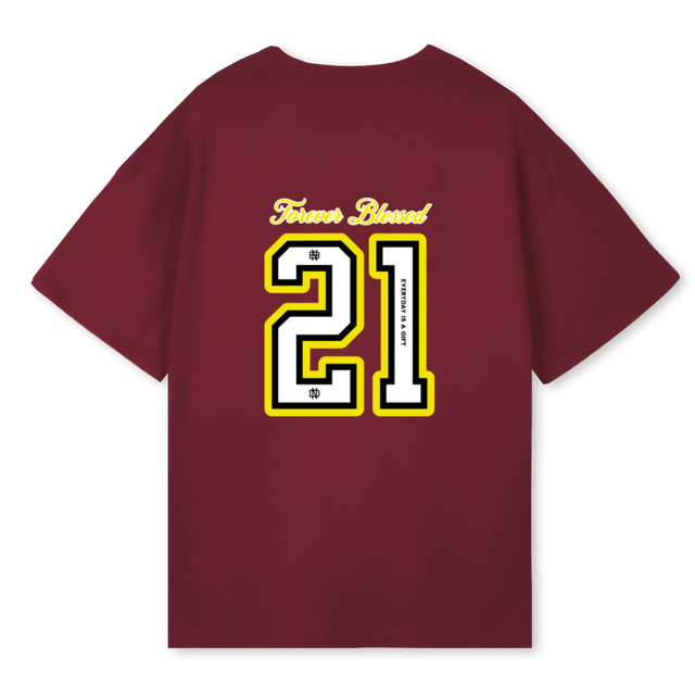VARSITYBURGUNDY Burgundy Oversized Tee.