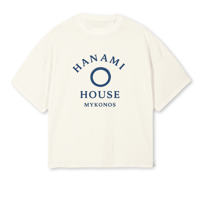 MYKONOS  Cream Oversized Boxy Tee.