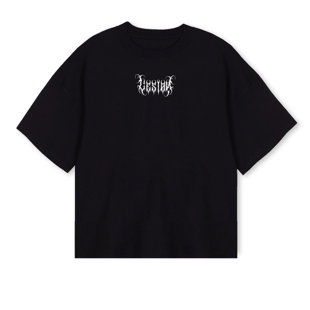 LESION Black Oversized Boxy Tee.