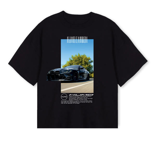 KUMO MFOUR Black Oversized Boxy Tee.
