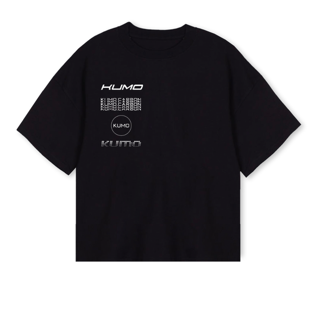 KUMO REDGLOBAL Black Oversized Boxy Tee.