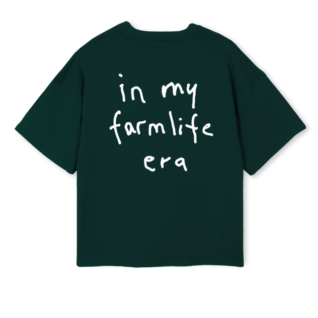 JVBGGFARMLIFETGREENL Wild Green Oversized Boxy Tee.