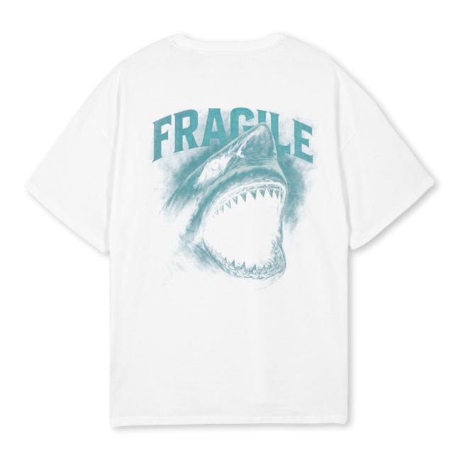 FRGL SHRK TSH White Oversized Tee.