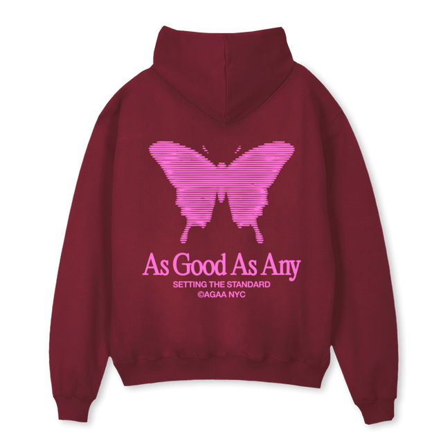 AGAAKINETIC Burgundy Oversized Hoodie.