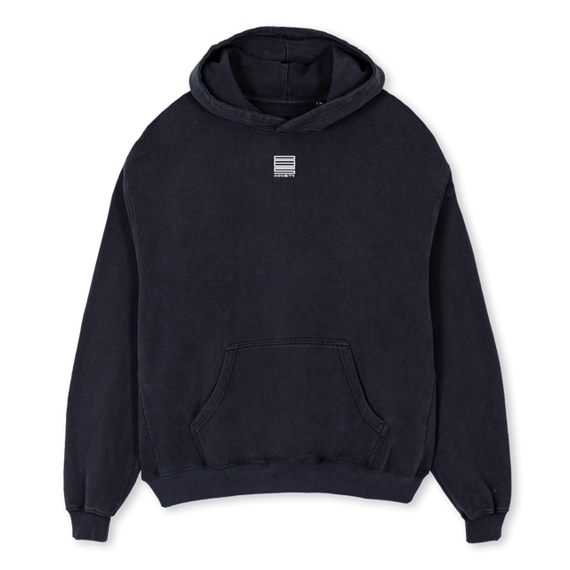 DRAWHOOD Vintage Black Oversized Hoodie.