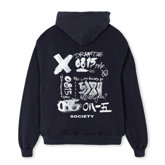 DRAWHOOD Vintage Black Oversized Hoodie.