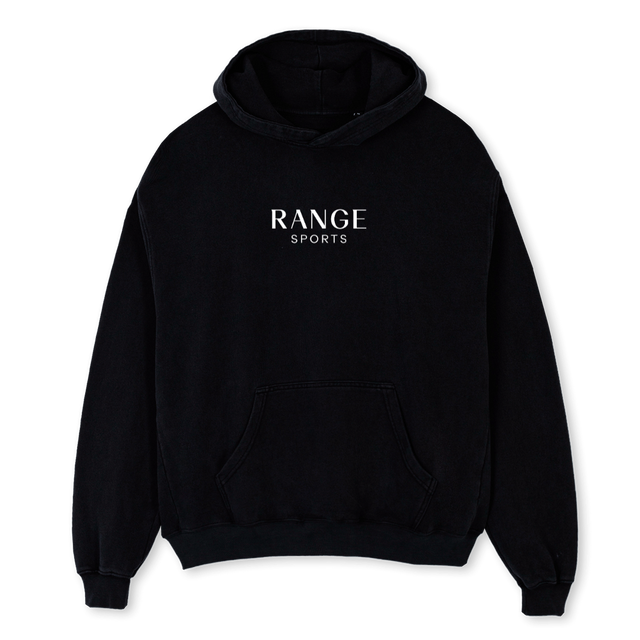 RANGE Black Oversized Hoodie.