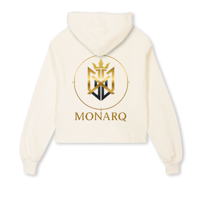 HODDIEGIRL Cream Cropped Hoodie.