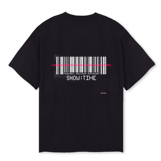 BARCODEBLACK Black Oversized Tee.