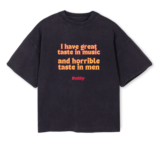 TASTEMENBBY Vintage Black Oversized Boxy Tee.