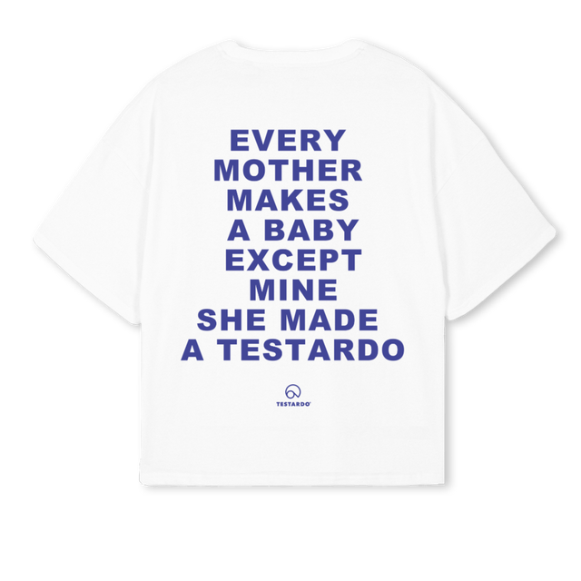 MAMAWHITEBLUE White Oversized Boxy Tee.