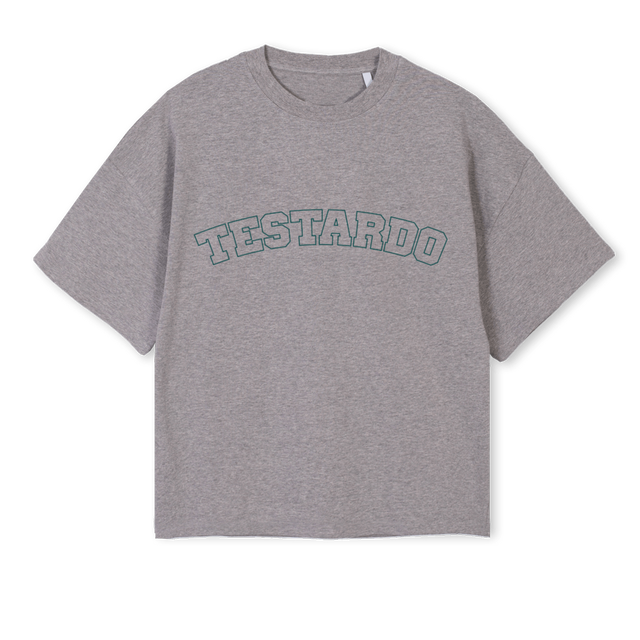 COLLGREYGREEN Grey Marl Oversized Boxy Tee.