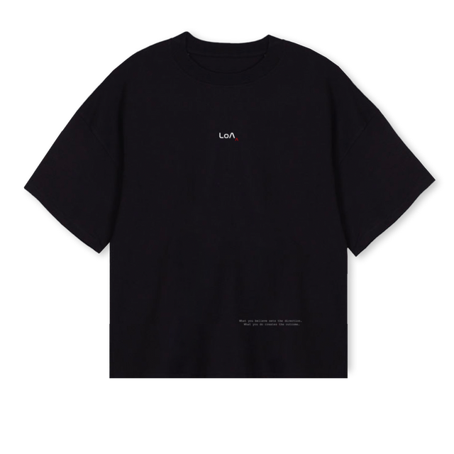 WHAT YOU BELIEVE Black Oversized Boxy Tee.